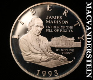 1993-S James Madison Commemorative Silver Half Dollar - Choice Gem Proof  #V352