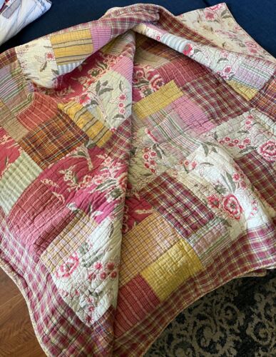 Pottery Barn King/Queen Patchwork Quilt Reversible Rare