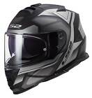 LS2 Helmets Assault Petra Full Face Shield Motorcycle Helmet, Matte Black/Gray