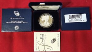 2019 S American Silver Eagle Proof S$1 Coin in OGP/COA (19EM)