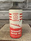 Vintage Cities Service Outboard Motor Oil Can Cone Top Oil Quart