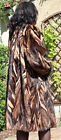 Mink Coat fur Coat Mink Fur Women's Vintage Beige Pattern Braun