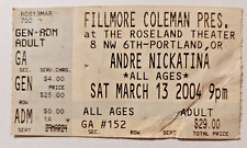 Vintage ANDRE NICKATINA Concert Ticket Stub Portland OR 2004 West Coast Rap