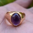 Cabochon Amethyst Ring, Sterling Silver Ring, Mens Heavy Ring, Signet Gift Ring