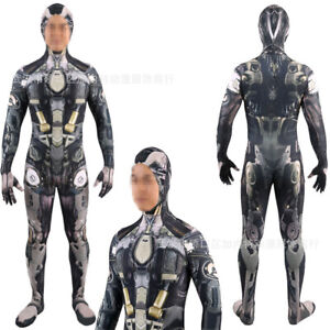 Punk Robot Jumpsuit Game Cosplay Costume Stage Bodysuit For Adult Kids Halloween