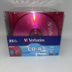 New Verbatim Colored Blank Recordable CD-R 25 Pack 52X speed 700mb/80 min