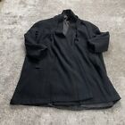 Lady Suzette Women's XL Black Wool & Nylon Coach Jacket Trench Coat Pockets Soft