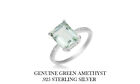 Women's Sterling Silver Genuine Green Amethyst Ring