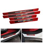 4Pcs JDM Mugen Red Carbon Fiber Car Door Scuff Sill Cover Panel Step Protector (For: 2009 Acura TSX)