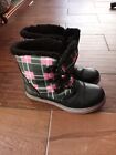 Athletech Ambella Women's Snow Boots Black Pink Lace Up Thermolite Size 10