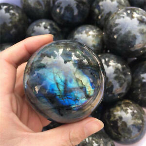 60mm Natural Labradorite Quartz Sphere Crystal Ball Rainbow Reiki Energy Healing