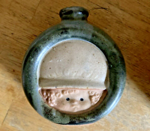 New ListingMCM Vintage UCTCI Gempo Girl Face Vase Bottle Japan Stoneware Pottery
