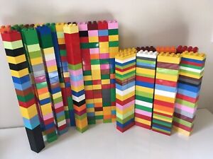 LEGO DUPLO Lot Of 60  BUILDING BLOCKS BRICKS Multicolor / 2x4 2x2 & 2x4 thin