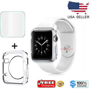 Full Case Clear Cover Screen Protector For Apple iWatch 5 4 3 2 Watch 38/42mm US