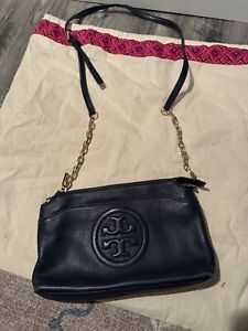 Tory Burch Crossbody Blue With Gold Chain W Dust Cover