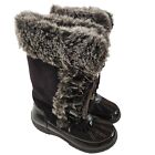 Sporto Boots Womens Size 10W Brown Suede Faux Fur Lace Up Waterproof Winter