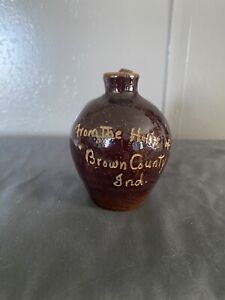 Miniature Brown County Indiana Little Brown Stoneware Scratch Jug