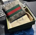 Gucci Mens Ophidia GG Beige Canvas Bi fold wallet