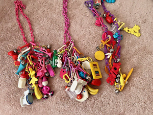 Vintage 1980s Plastic Clip On Rare Bell Charm 80s Bell Charms Necklace Lot 50+