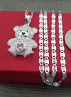 cadena y oso de plata 925 Mex / sterling silver chain & bear free Shipping.