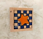 New ListingRubber Stamp Checkered Star Quilt Square by Westwater    1 1/4 x 1 1/4