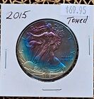 New Listing2015 American Silver Eagle Rainbow Monster Toned 1 Oz Coin US $1 Uncirculated