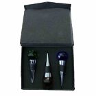 New ListingSet Of 3 Diamond Cut  Crystal Chrome Wine Bottle Stoppers Green, Blue, Red. Used