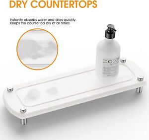Sink Caddy, Instant Dry Sink Organizer, Stone Drying Tray for Soap Holder Dispen