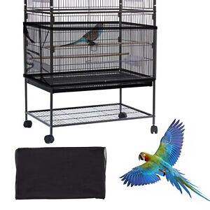 Large Bird Cage Cover Bird Cage Seed Catcher Adjustable Soft Airy Nylon Mesh N