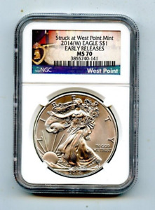 New Listing2014-W NGC MS70 EARLY RELEASES SILVER EAGLE COIN!!