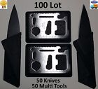 50 Credit Card Knives 11 in 1 Multi Tool 50 Bulk Lot wallet thin pocket survival