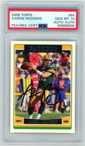 2006 Topps Aaron Rodgers #84 signed auto autograph PSA 10 POP 1 DNA
