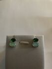 Green Fire Opal Emerald Earrings