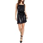 Bar III Womens Black Sequined Mini Cocktail and Party Dress M BHFO 3023