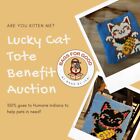 Lucky Cat Handmade Crochet Tote Bag To Benefit Humane Indiana