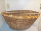 Antique / Vintage Large Oval Wicker Rattan Laundry Basket