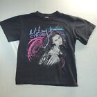 Vintage Miley Cyrus 2009 Wonderworld Tour T Shirt Size M Black Pop Music Y2K