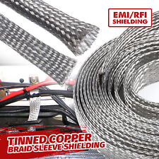 EMI RFI Shielding Wire Loom Metal Tinned Copper Grounding Braided Cable Sleeve