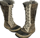 Sorel Cate The Great NL1642-221 Tusk Stone  Brown Leather Tall Boots Women's 6