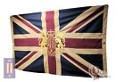 Vintage Union Jack Flag with Royal Coat of Arms Crest Large Jubilee Decorations