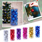 24 Christmas Soild Color Balls Christmas Gift Decoration Pendant Plastic Ball