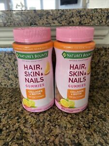 2 Nature’s Bounty Hair Skin & Nails W/ Biotin Tropical Citrus - 160 Gummies