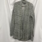 Eileen Fisher Gray Open Knit Alpaca Blend Open Front Cardigan Sweater Size Large