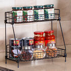 2 Tier Bathroom Kitchen Countertop Rack Organizer Basket Storage Spice Shelf