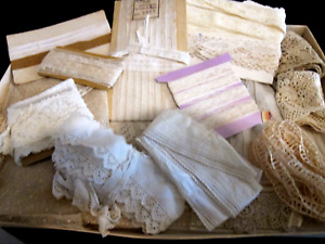 Assorted Antique & Vintage French Lace Lengths x  11 +