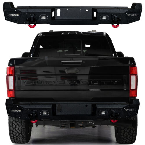 Vijay For 2017-2023 F250 F350 Steel Rear Bumper with D-rings and LED Lights (For: 2023 F-250 Super Duty)