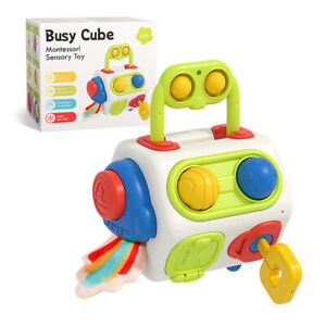 Drocoge Busy Cube Toy Montessori Sensory Activities Cube For 18+Month Toddlers