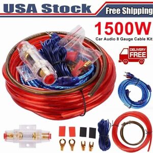 Car Audio Cable Kit 1500W Amp Amplifier Install RCA Subwoofer Sub Wiring 8 Gauge