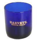 Vtg Harveys Bristol Cream Cobalt Blue Glass Cup Gold Lettering 3 3/8