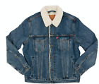 Levis Mens Trucker Jacket Denim Jeans Sherpa Color Mays Medium Wash 163650089
